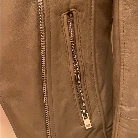 Zara Taupe Leather Jacket - Picture 8 of 9